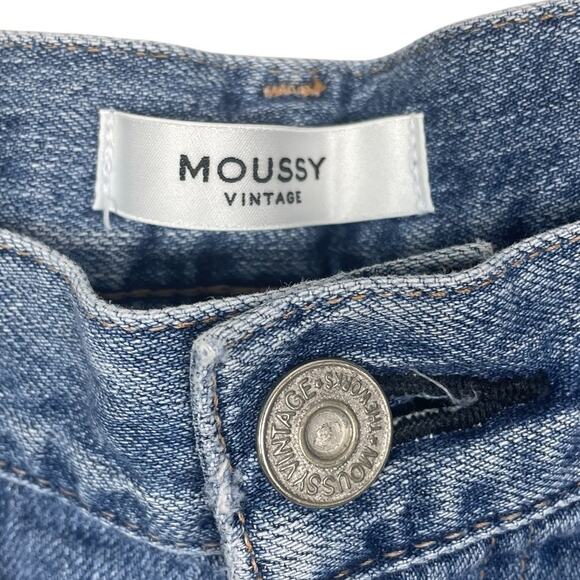 Moussy Vintage Saab Cotton Tapered Jeans Distressed Made In Japan Women's 38 - Picture 8 of 15